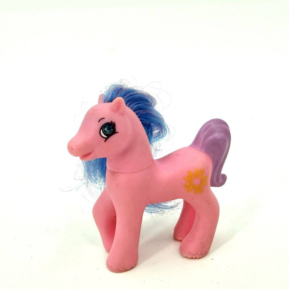 My Little Pony Sun Sparkle Pink MLP Yellow Sun Sparkle Eyes Jewel 1998 3" Tall